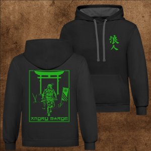 Contrast Hoodie</br>Ronin Kanji & Warrior</br><sup>(without Words)</sup>