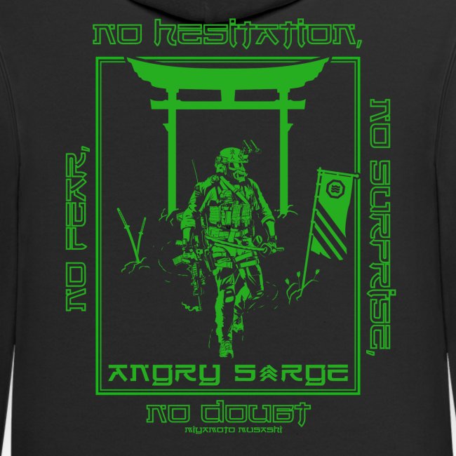 Contrast Hoodie</br>Sarge Stripes & Warrior</br><sup>(with Words)</sup> - Image 5