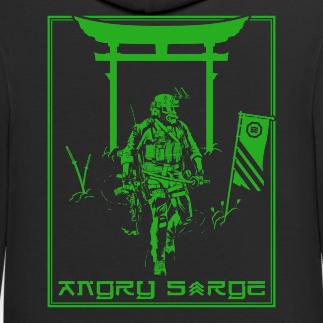 Contrast Hoodie</br>Sarge Stripes & Warrior</br><sup>(without Words)</sup> - Image 5