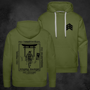 Green Premium Hoodie</br>Sarge Stripes & Warrior</br><sup>(with Words)</sup>